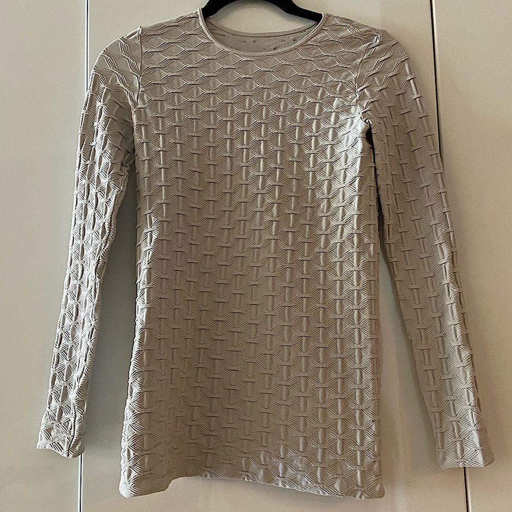 Tees by Tina Long Sleeve Lattice Crewneck - Grey